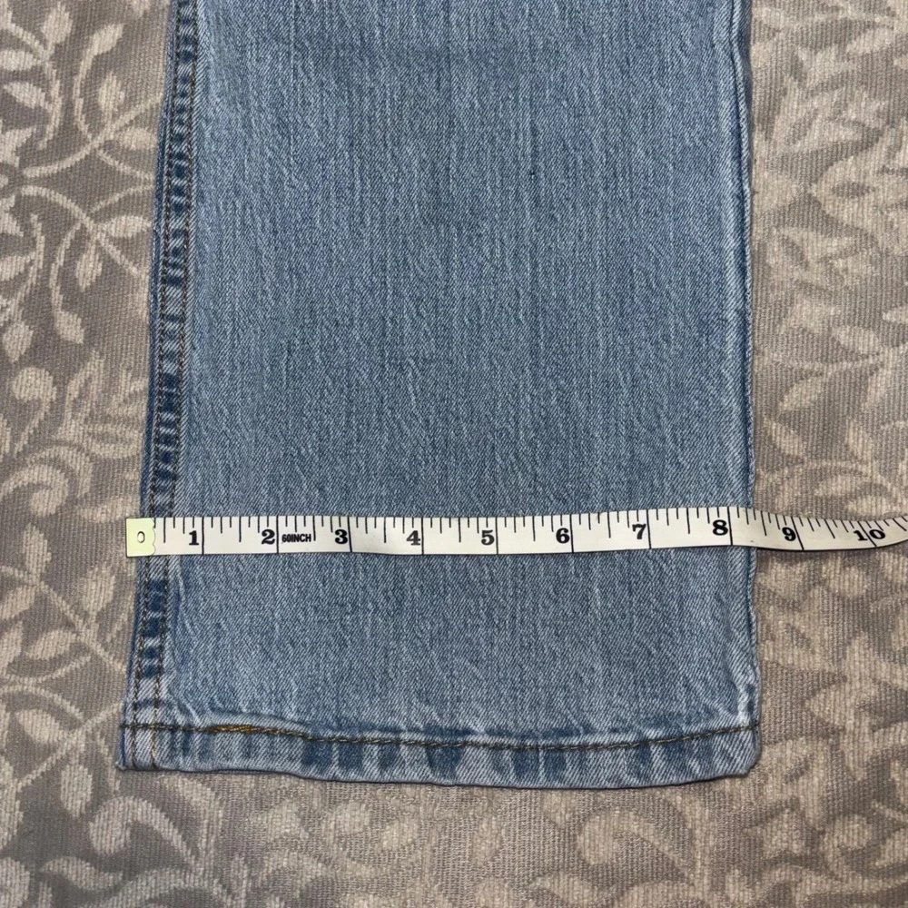 Levis 505 Regular Fit Straight Leg Light Wash Blue Denim Mens 33x30 (E34)